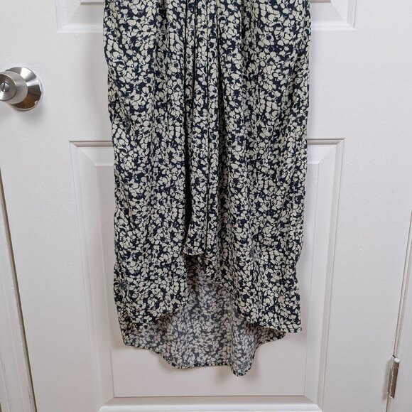 Zadig & Voltaire | Navy Cream Floral Rima Crepe Midi Shirt Dress Size Small - Picture 10 of 16